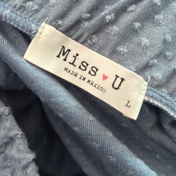 Miss U waistband Swiss dot ruffle skirt in country blue - Picture 10 of 11